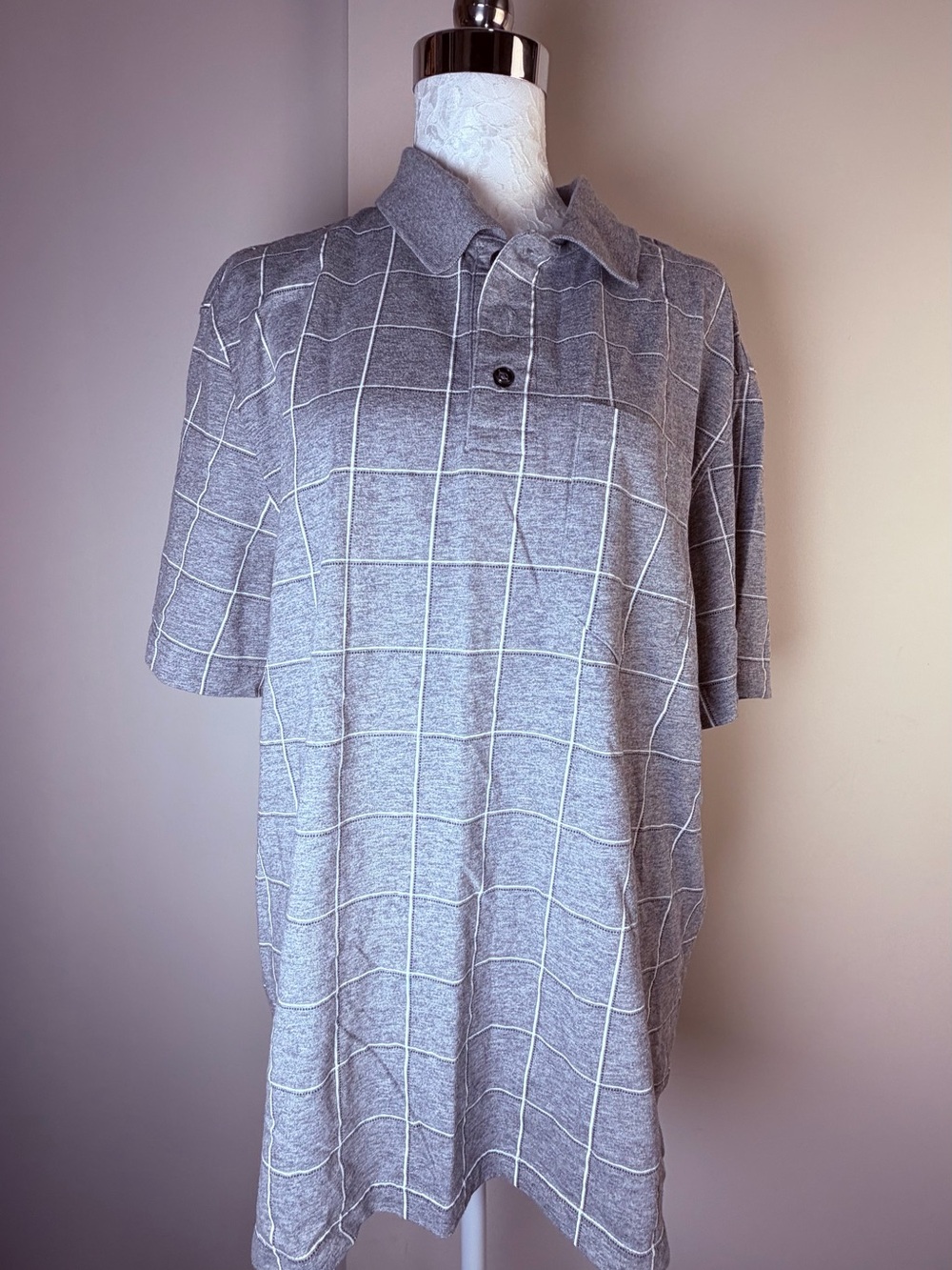 George Gray Windowpane Polo Shirt